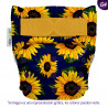 Pañal G4 estampado Ecopipo. Velcro. Girasoles.
