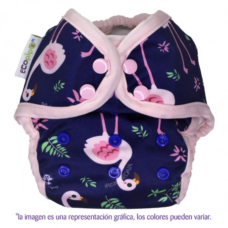 PAÑALES PARA NATACIÓN ALBERCA PLAYA NIÑOS BEBÉSPañal natación bebé Flamingos. Estampado. Ecopipo.