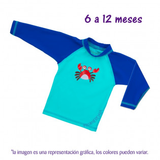 Playera natación 6-12 meses Cangrejos. CH. Ecopipo.