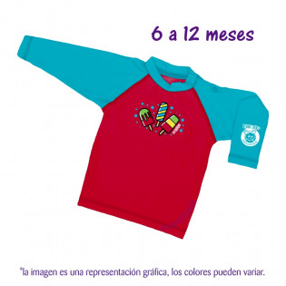 Playera natación 6-12 meses Paletitas. CH. Ecopipo.