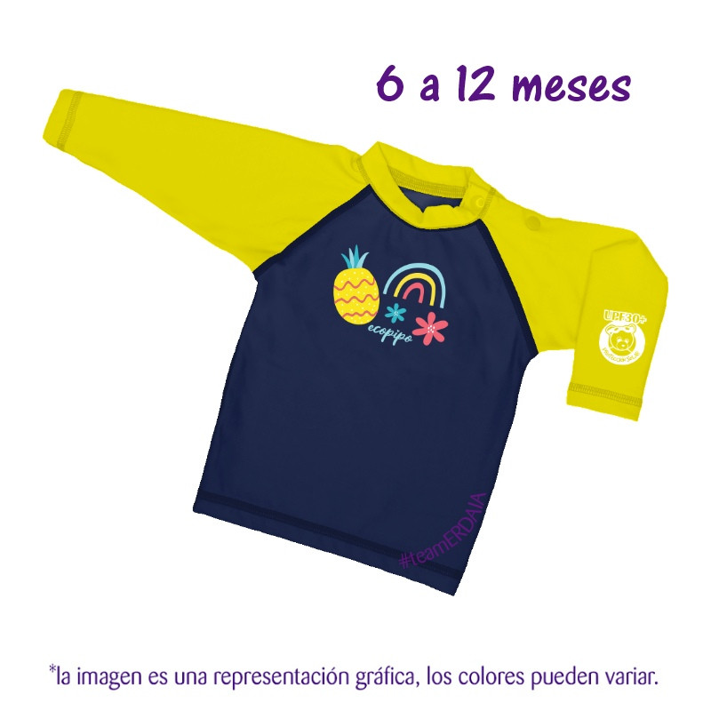 Playera natación 6-12 meses Verano. CH. Ecopipo.