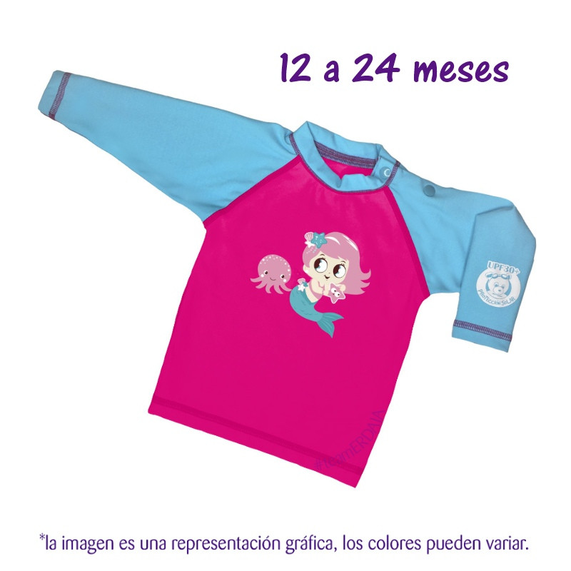 Playera natación 12-24 meses Sirenitas. M. Ecopipo.
