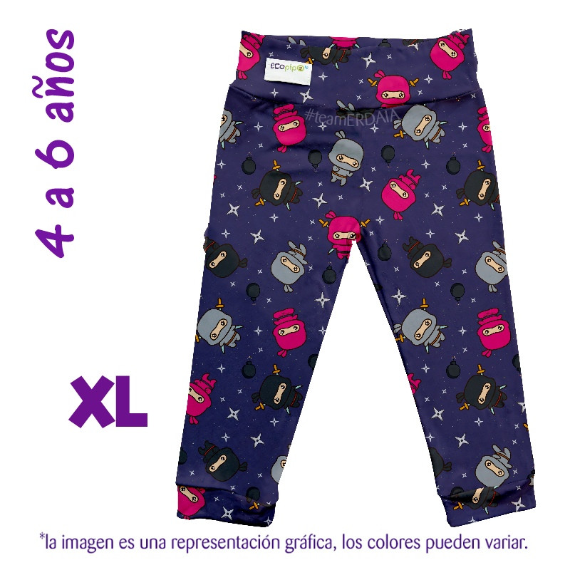 Leggings 4 a 6 años Ninja. XG.