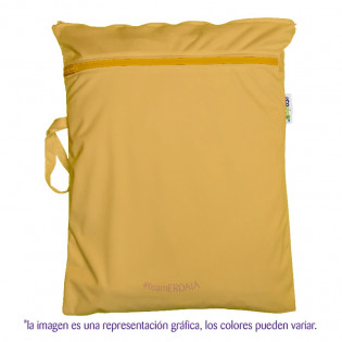 Bolsa chica lisa impermeable Ecopipo. Mostaza.