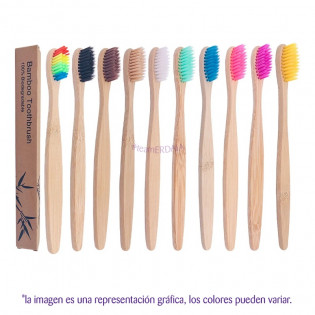 Cepillo dental bambú amarillo. Adulto.