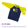 Playera natación 6 a 8 años Verano. XXXG. Ecopipo.