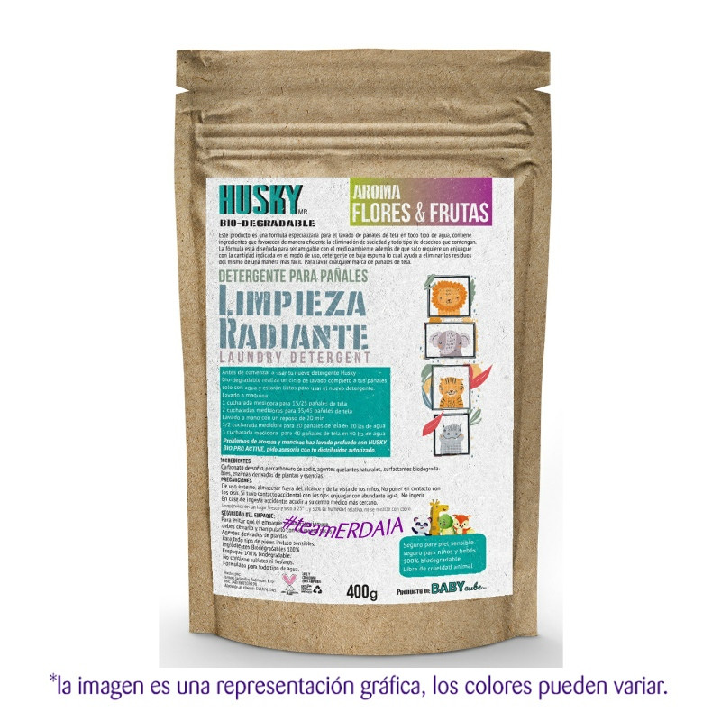 Husky Detergente para pañales. Aroma Flores y frutas 400 grs