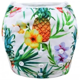 Pañal de natación Alva Baby. ZSW-26A Grande. Flores y piñas